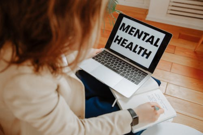 Woman on computer - Bipolar Disorder